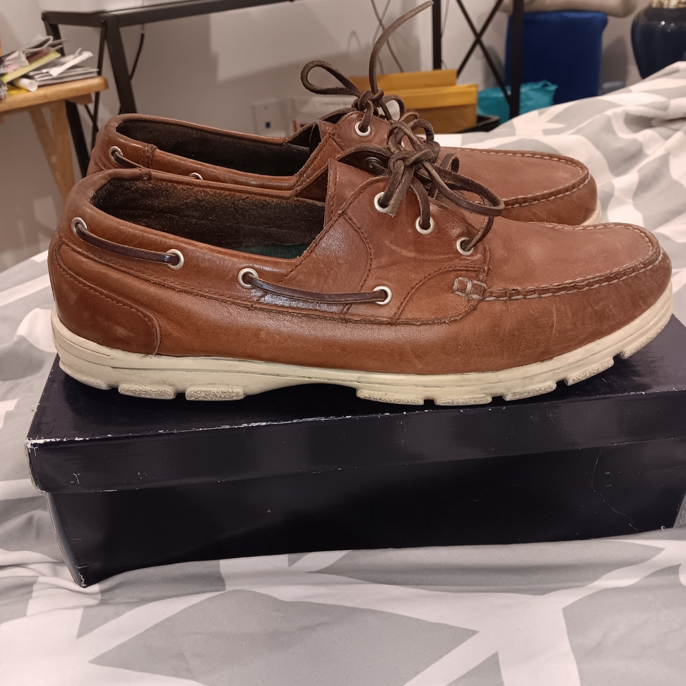 Polo By Ralph Lauren Leather Boat Shoes Mens 11.5D
